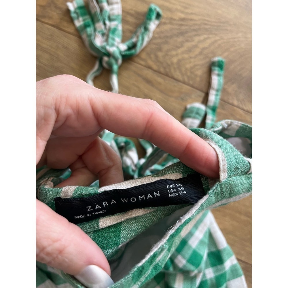 Zara | Women's Checked Midi Dress Blogger Favorite Sz XS​​​​​​​​​​​ - Picture 5 of 13